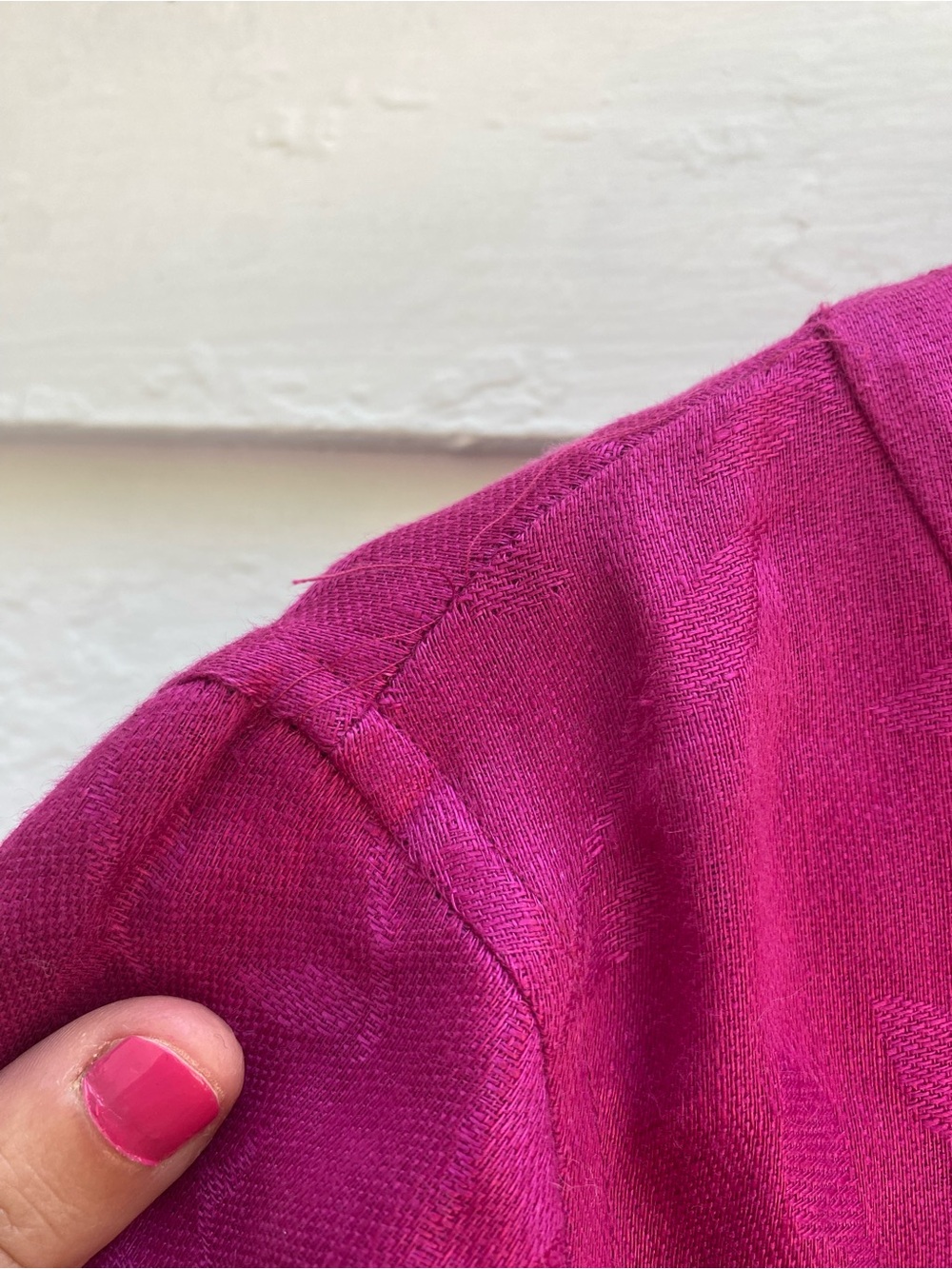 Jones New York Vibrant Fuchsia Three-Button Linen Blazer - Picture 7 of 11